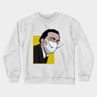 Dali with mask (yellow) Crewneck Sweatshirt